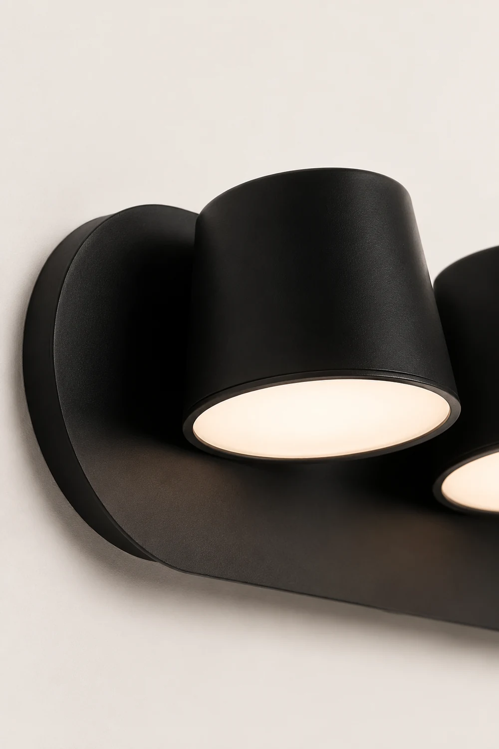 Cooley Modern Cylindrical Metal Mirror Front Wall Lamp, Black - Lumpaz