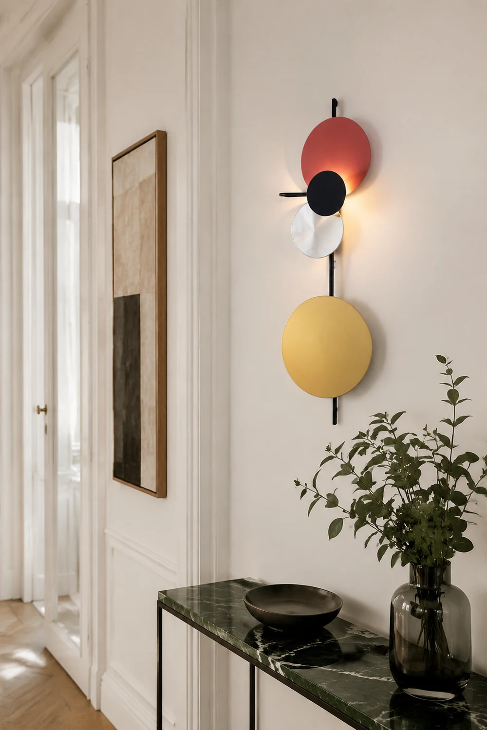 Emyr Modern Circular Metal Wall Lamp, Living Room - Lumpaz
