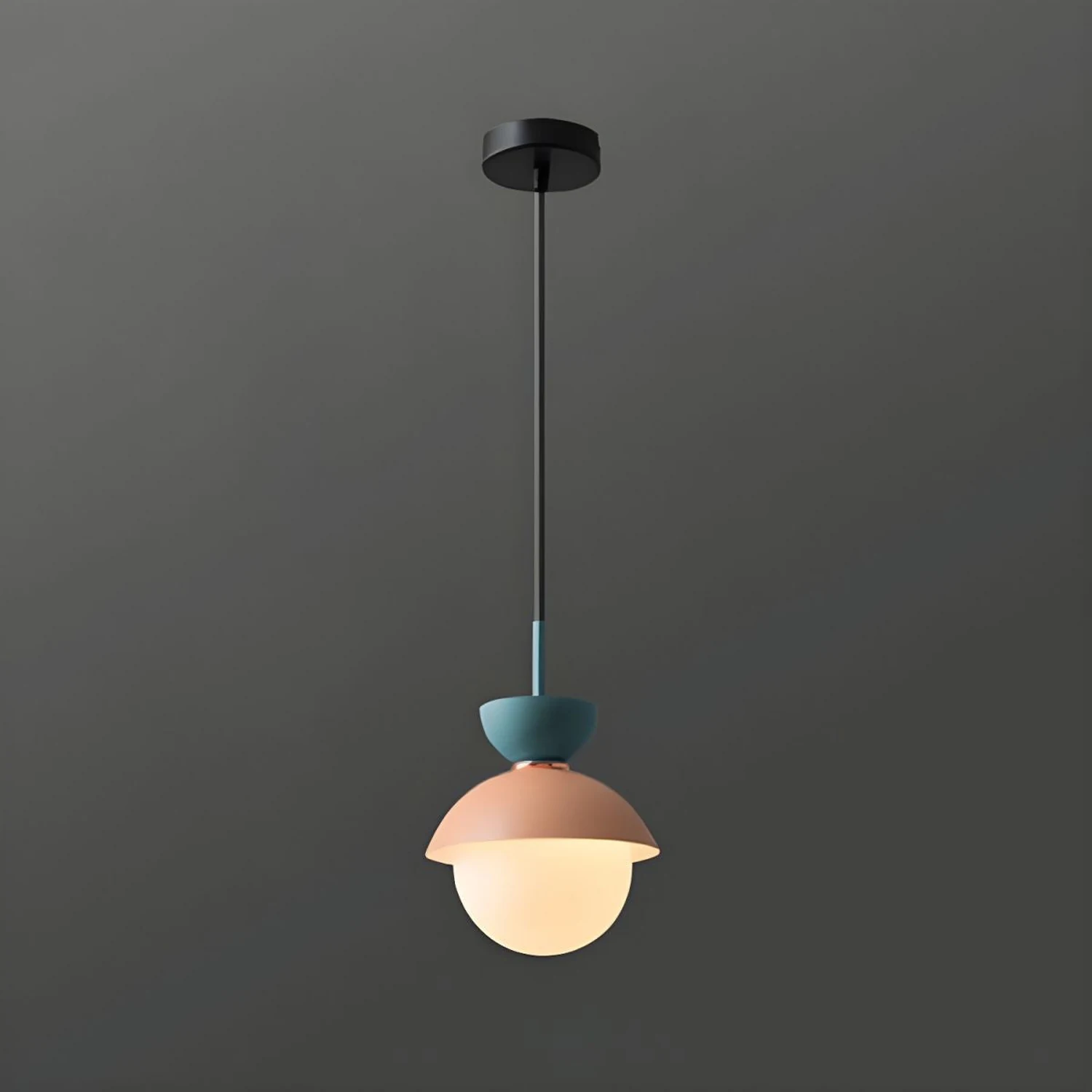 Cairns Nordic Metal Colorful Globe Pendant Light, Bedroom - Lumpaz
