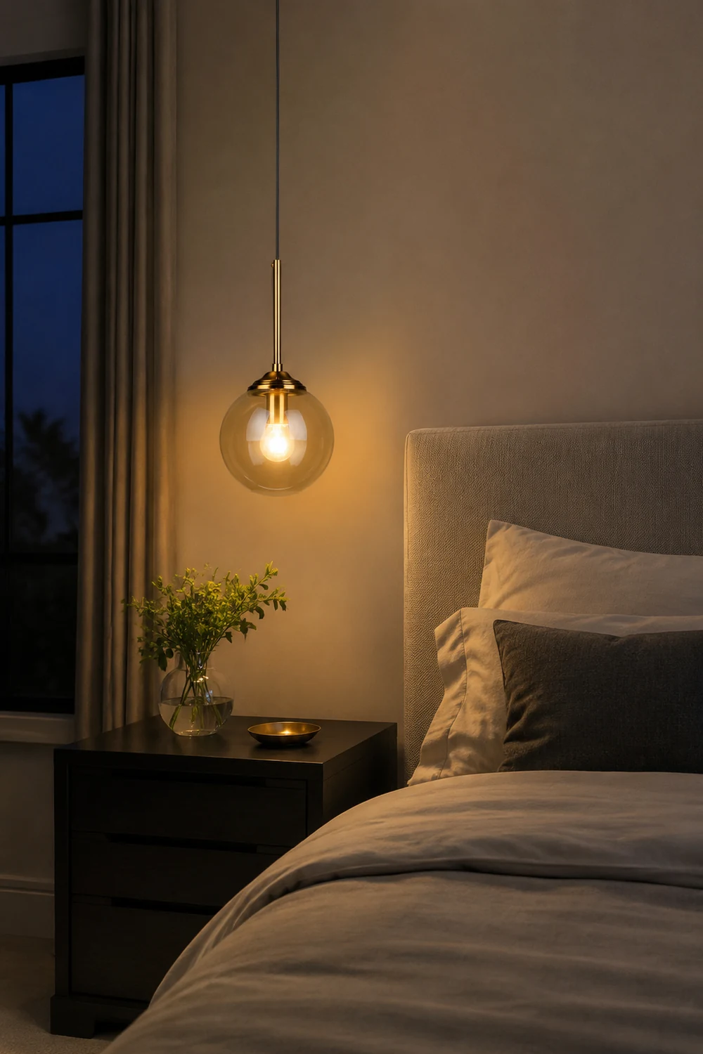 Valentina Designer Bubble Glass Pendant Light Smoke/Clear/Amber - Lumpaz