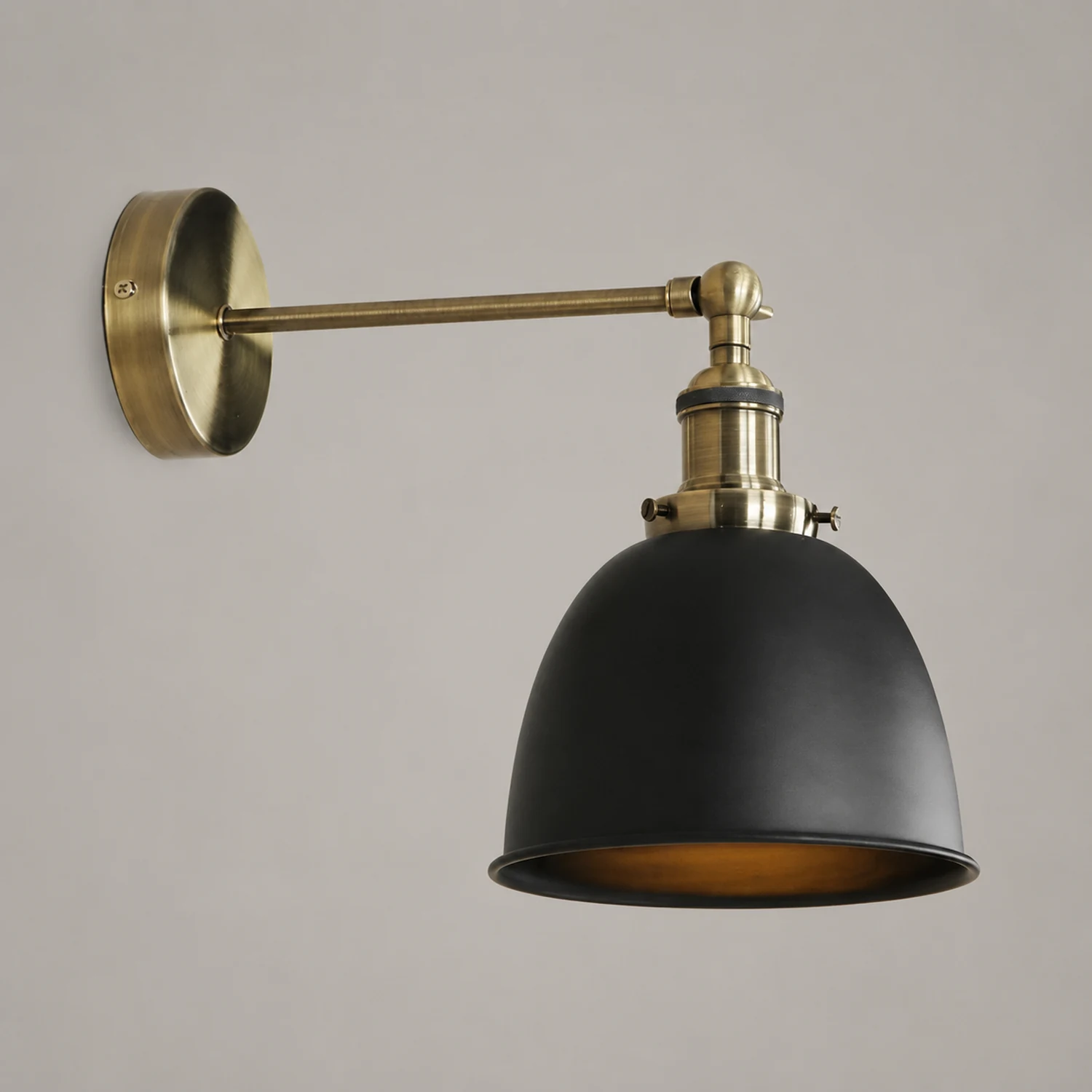Brady Hanging Wall Lamp Retro/Vintage, Metal/LED, Black/White/Gray, Bedroom - Lumpaz