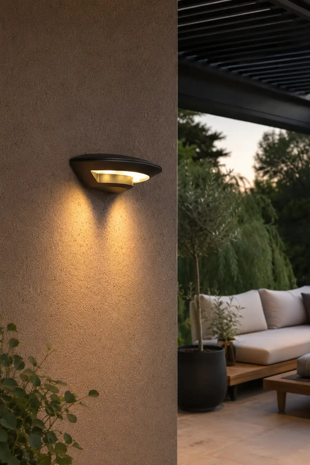 Orr Wall Lamp Flying Saucer, Metal LED, Black, Outdoor - Lumpaz