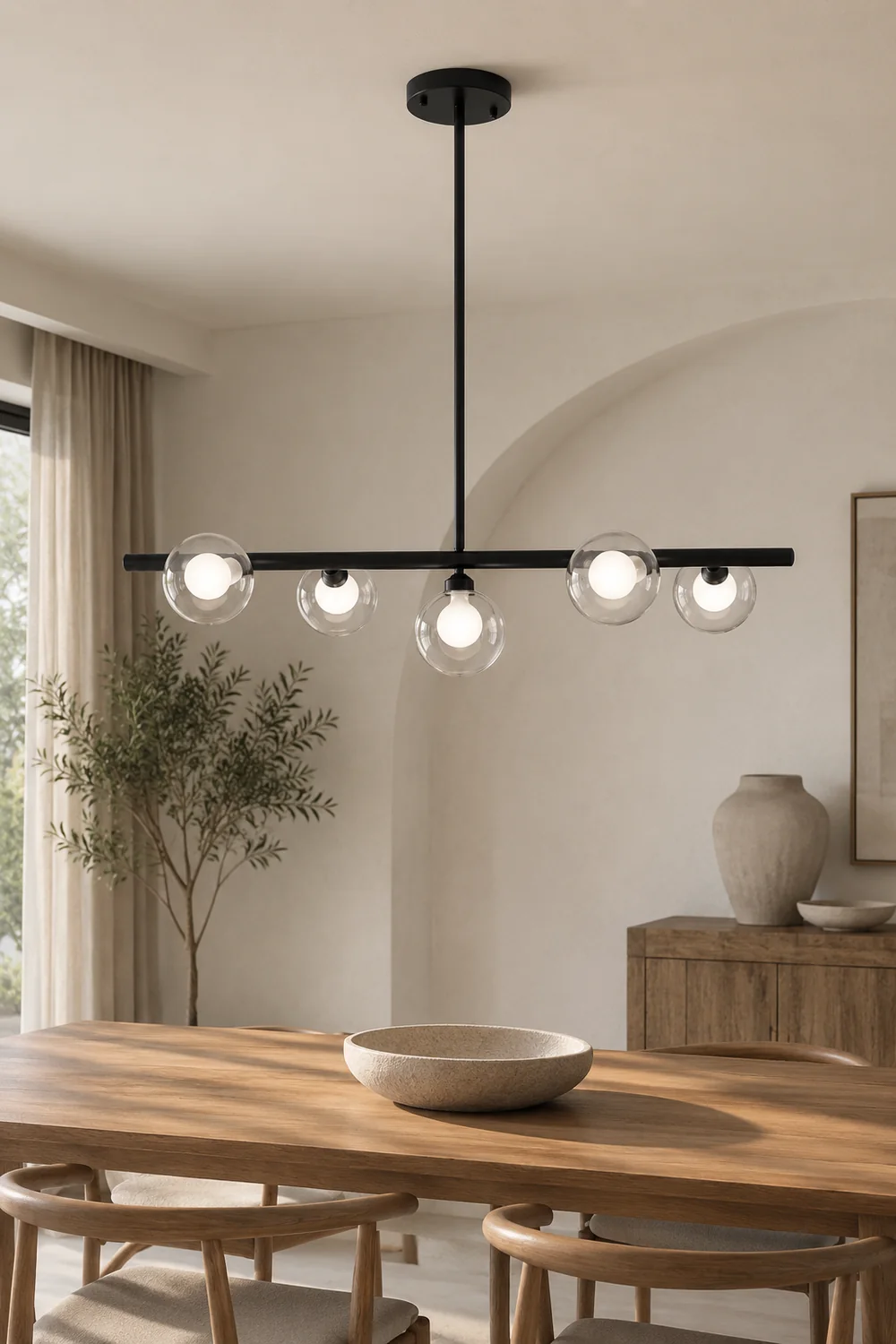 Valentina Nordic Linear Pendant Light Black Gold Kitchen Islands - Lumpaz