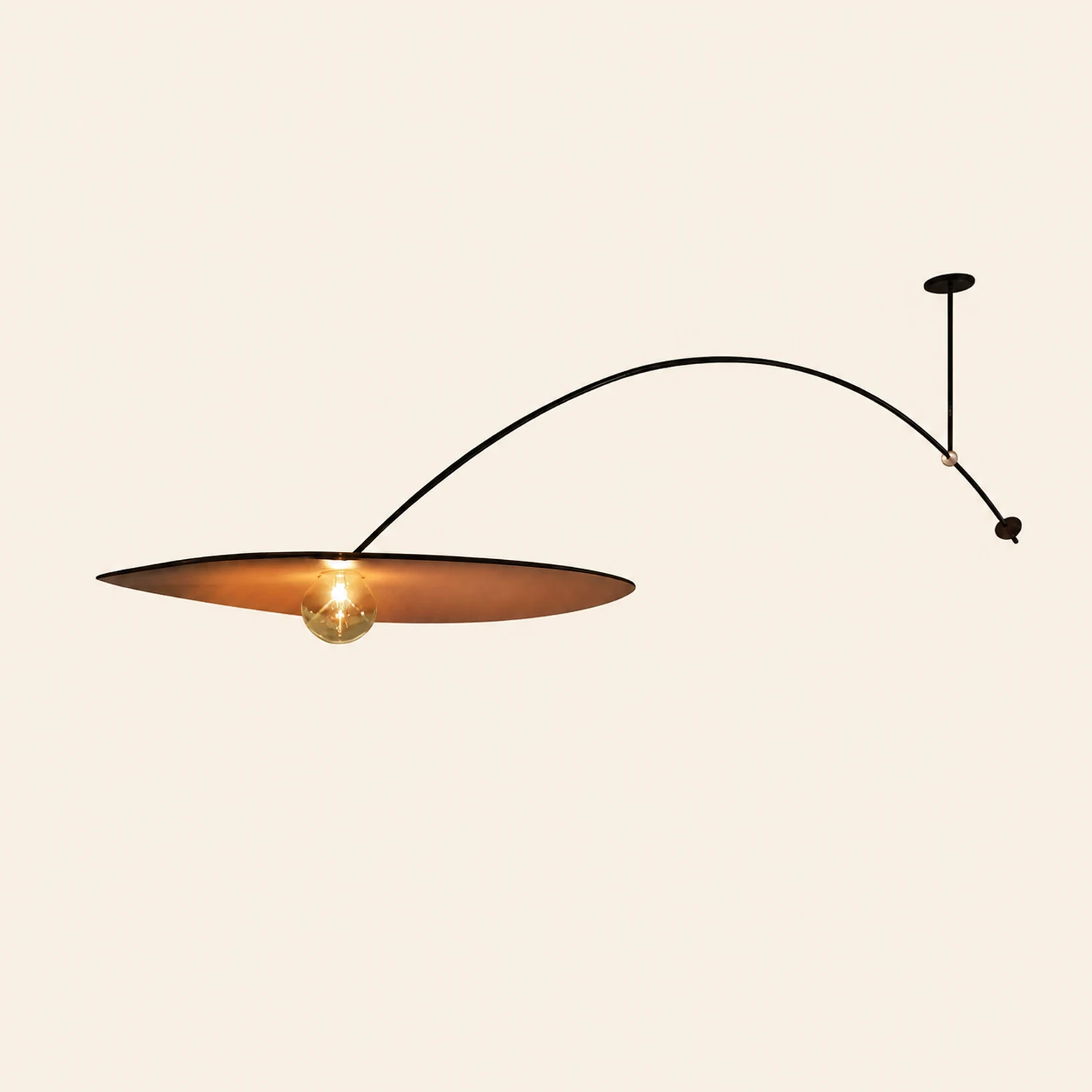Carins Minimalist LED Leaf Shaped Metal Pendant Light Black/Gold - Lumpaz