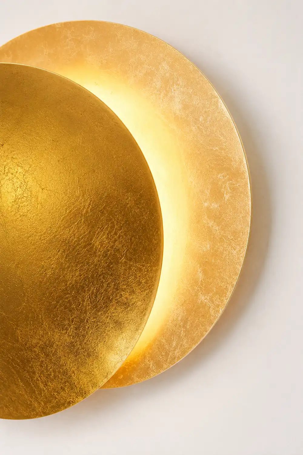 Elif Modern Minimalist Round Moon Eclipse Metal Wall Lamp Red/Bronze/Gold - Lumpaz