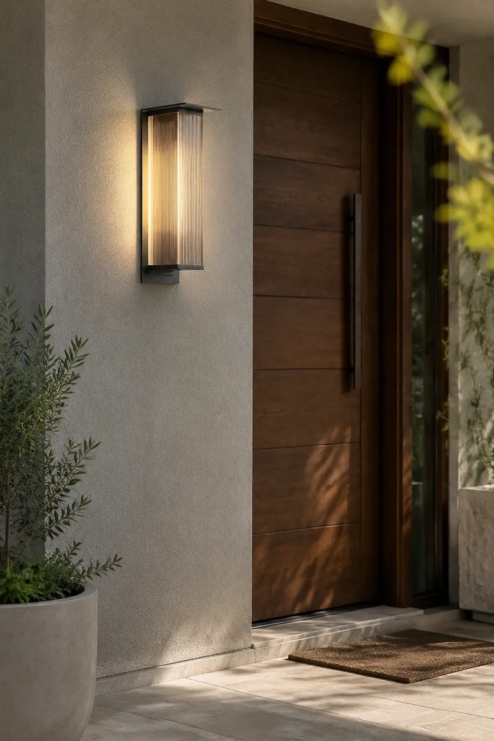 Orr Modern Rectangular Metal Outdoor Wall Lamp, Black - Lumpaz