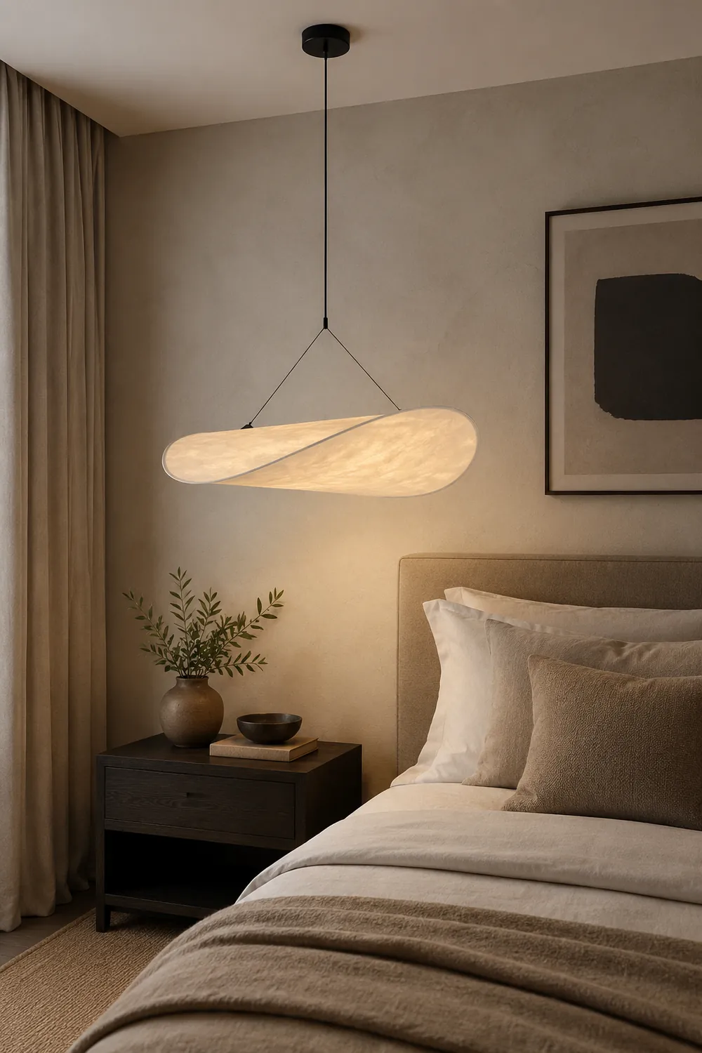 Renée Vintage Art Deco Pendant Light Metal Silk White Living Room/Hall/Art Gallery - Lumpaz