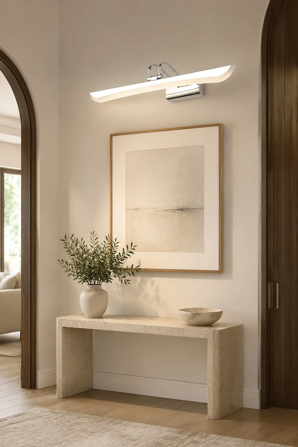 Leigh Modern Linear Metal Mirror Front Vanity Wall Lamp, White - Lumpaz