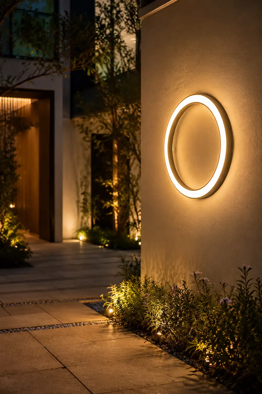 Elif Modern Ring Metal Wall Light, Art, Outdoor - Lumpaz