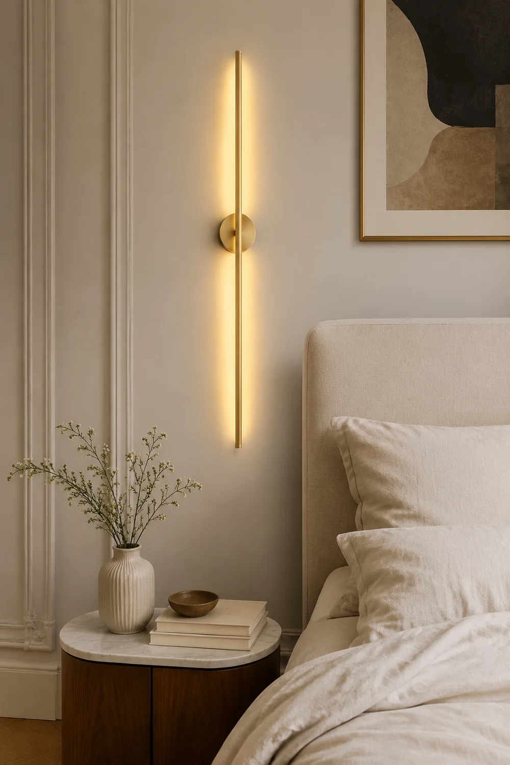 Edge Modern Linear Metal&Silica Gel Wall Mount Lamps, Gold - Lumpaz