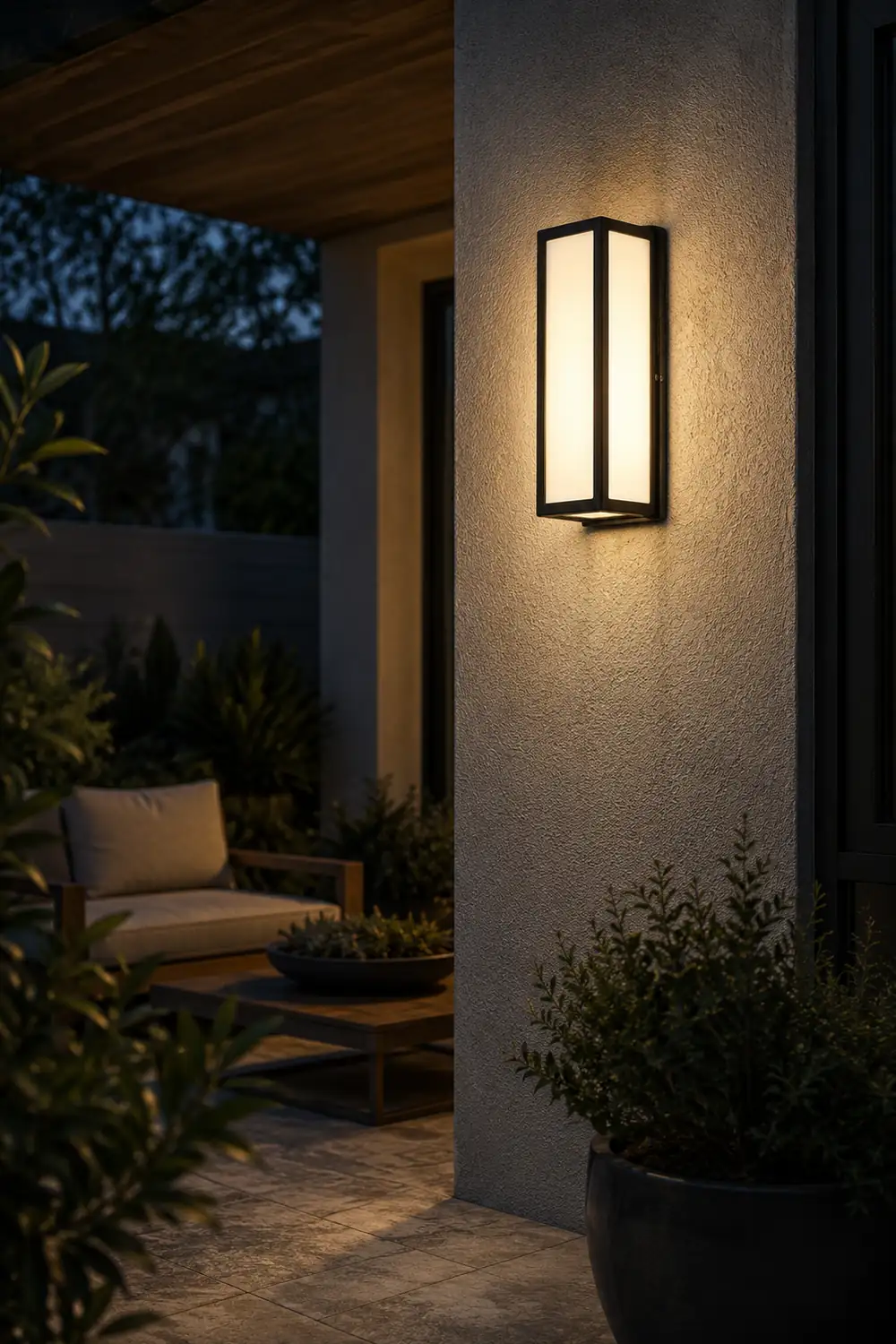 Orr Modern Waterproof Metal Cross Outdoor Wall Lamp, Black - Lumpaz