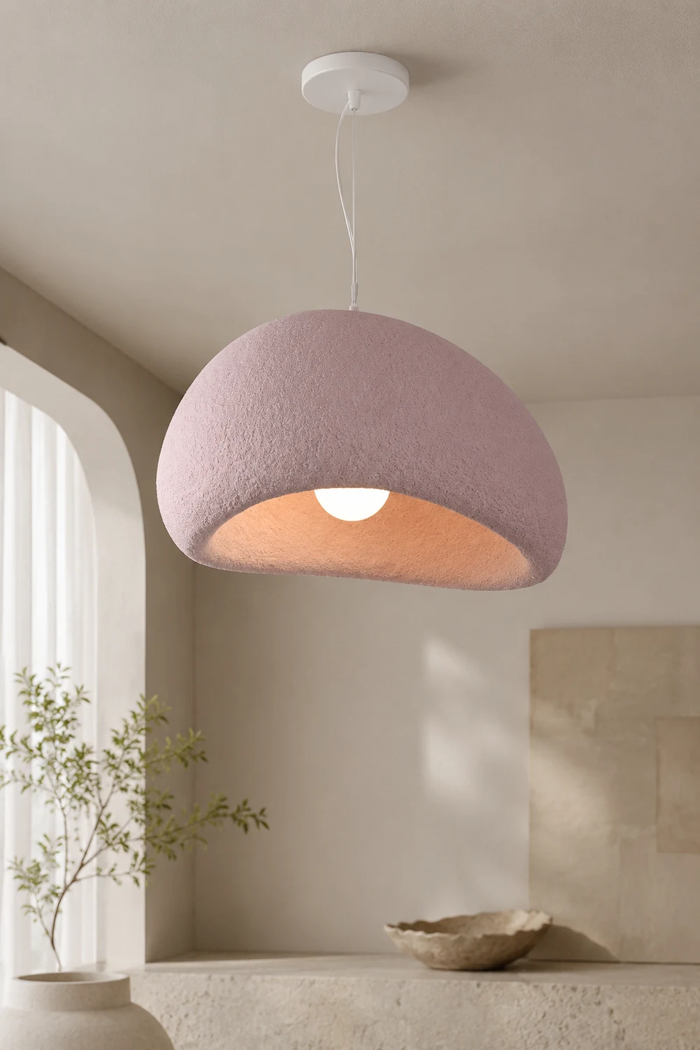 Byers Wabi-Sabi Spherical Cloud Pendant Light, Gray/White/Pink/Blue - Lumpaz