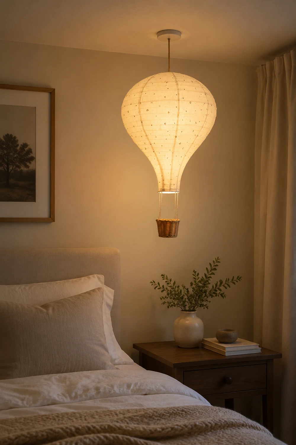 Morandi Modern Design LED Flush Mount Ceiling Light White Fabric Bedroom Kitchen - Lumpaz