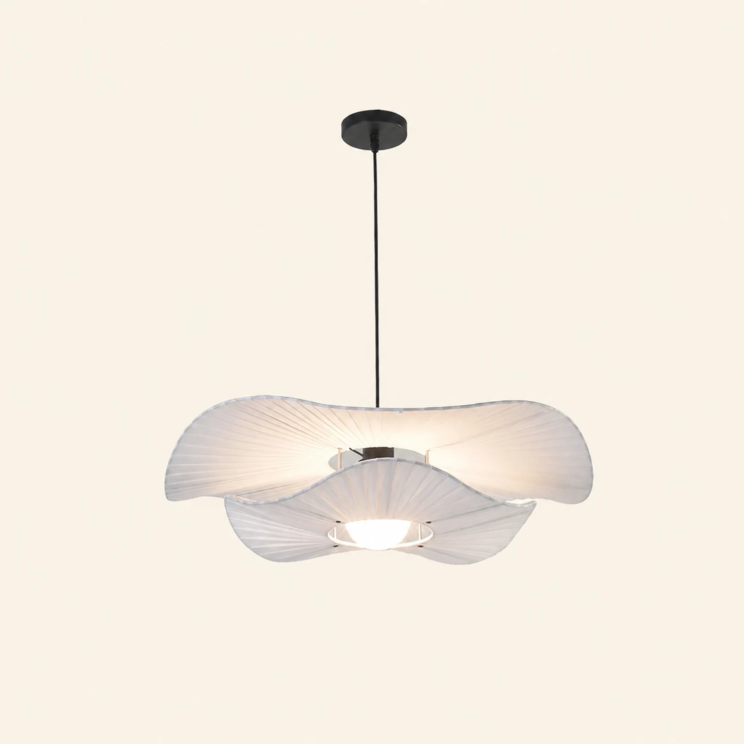 Renée Modern Nordic Cloth/Metal Shell Pendant Light, White - Lumpaz