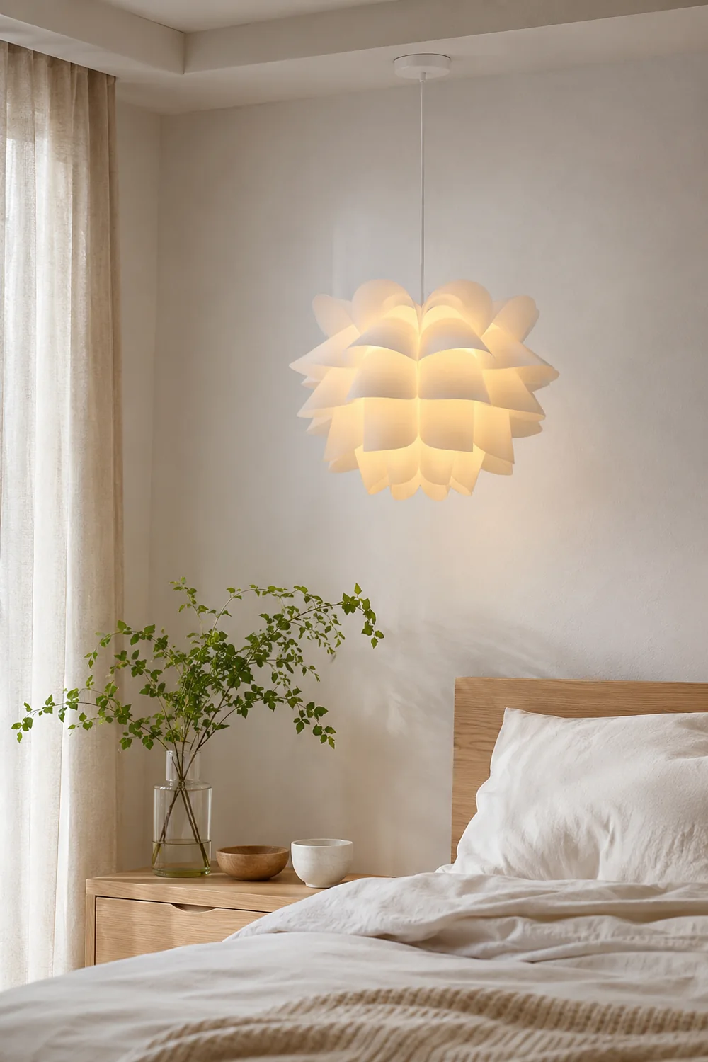 Cairns Nordic White Flower Pendant Light - Lumpaz