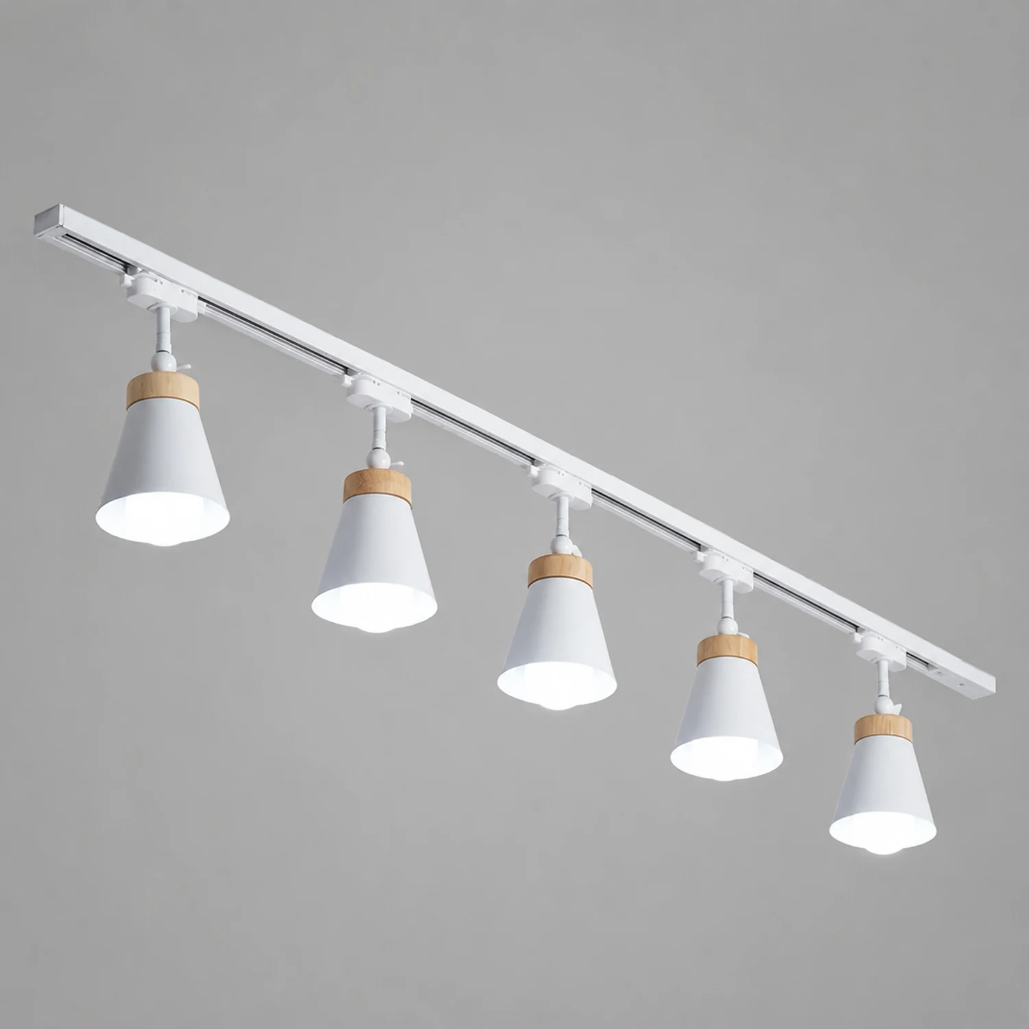 Haney Nordic Modern Cone Metal LED Ceiling Light Spotlight, Black/White - Lumpaz