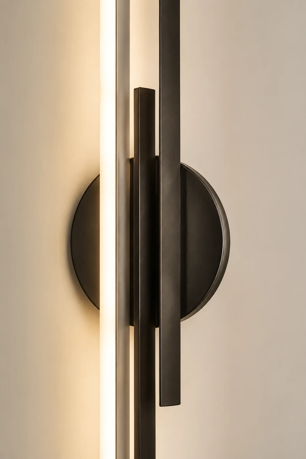 Alana Modern Nordic Disc/Linear Metal LED Wall Lamp, Black/White - Lumpaz