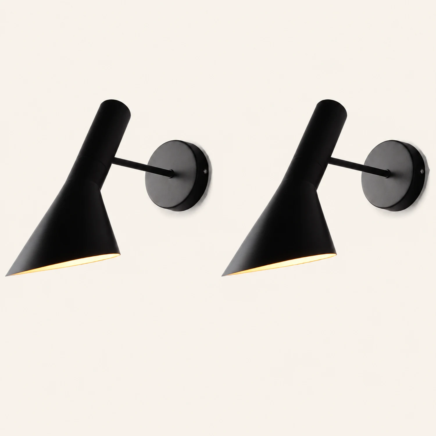 Brady Modern Cone Metal Wall Lamp, Black/White - Lumpaz