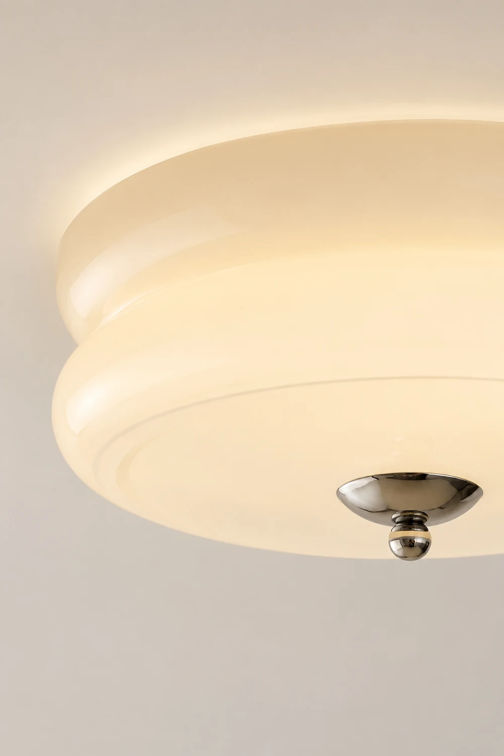 Morandi Modern Round Flush Mount Ceiling Light, White/Beige - Lumpaz