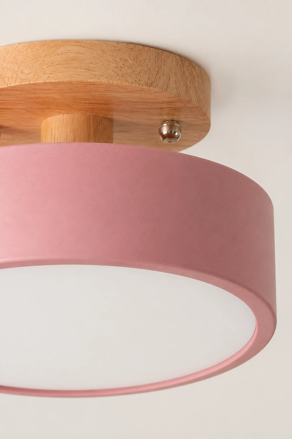 Quinn Round LED Flush Mount Ceiling Light Modern Wood/Acrylic - Lumpaz