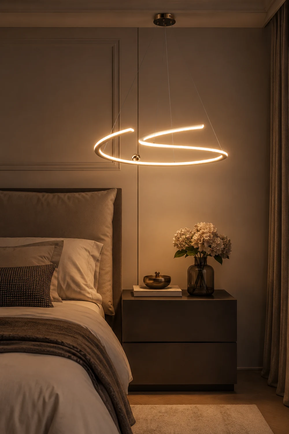 Minimalist Linear Metal Pendant Light,Gold - Lumpaz