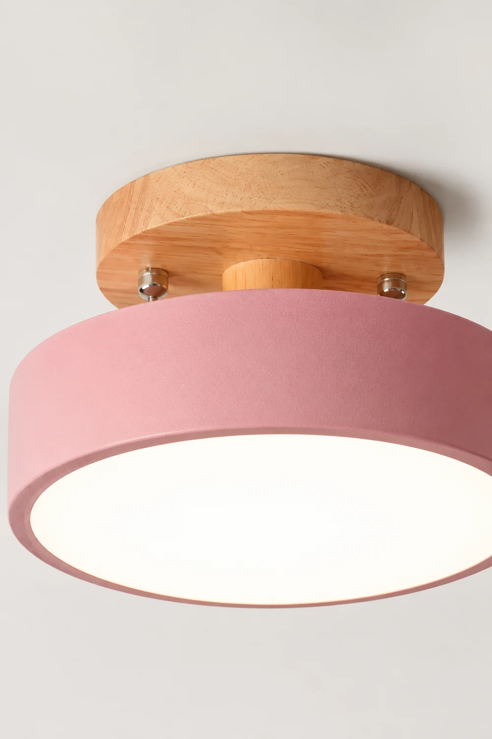 Quinn Round LED Flush Mount Ceiling Light Modern Wood/Acrylic - Lumpaz