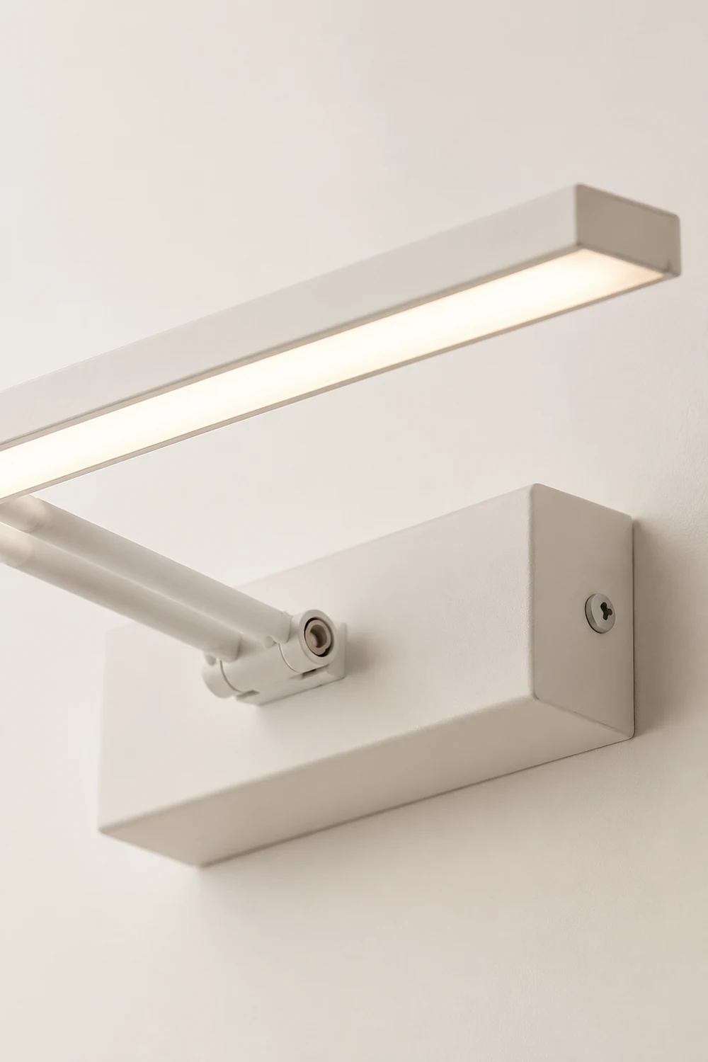 Edge Minimalist Rectangular Metal Wall Lamp, White/Black, Bathroom - Lumpaz