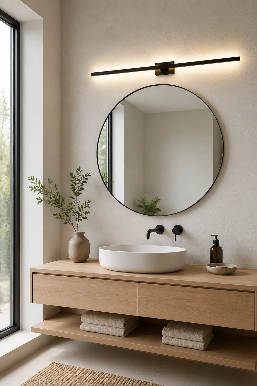 Leigh Minimalist Bar Black Metal Wall Lamp - Lumpaz