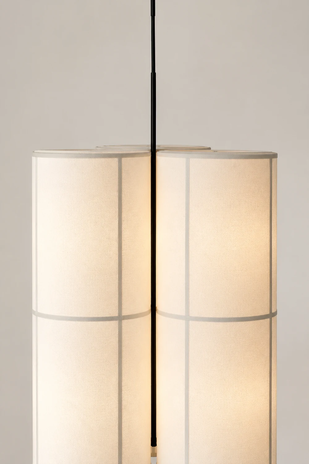 Renée Cylinder Pendant Light, Lantern, Fabric, Japanese - Lumpaz