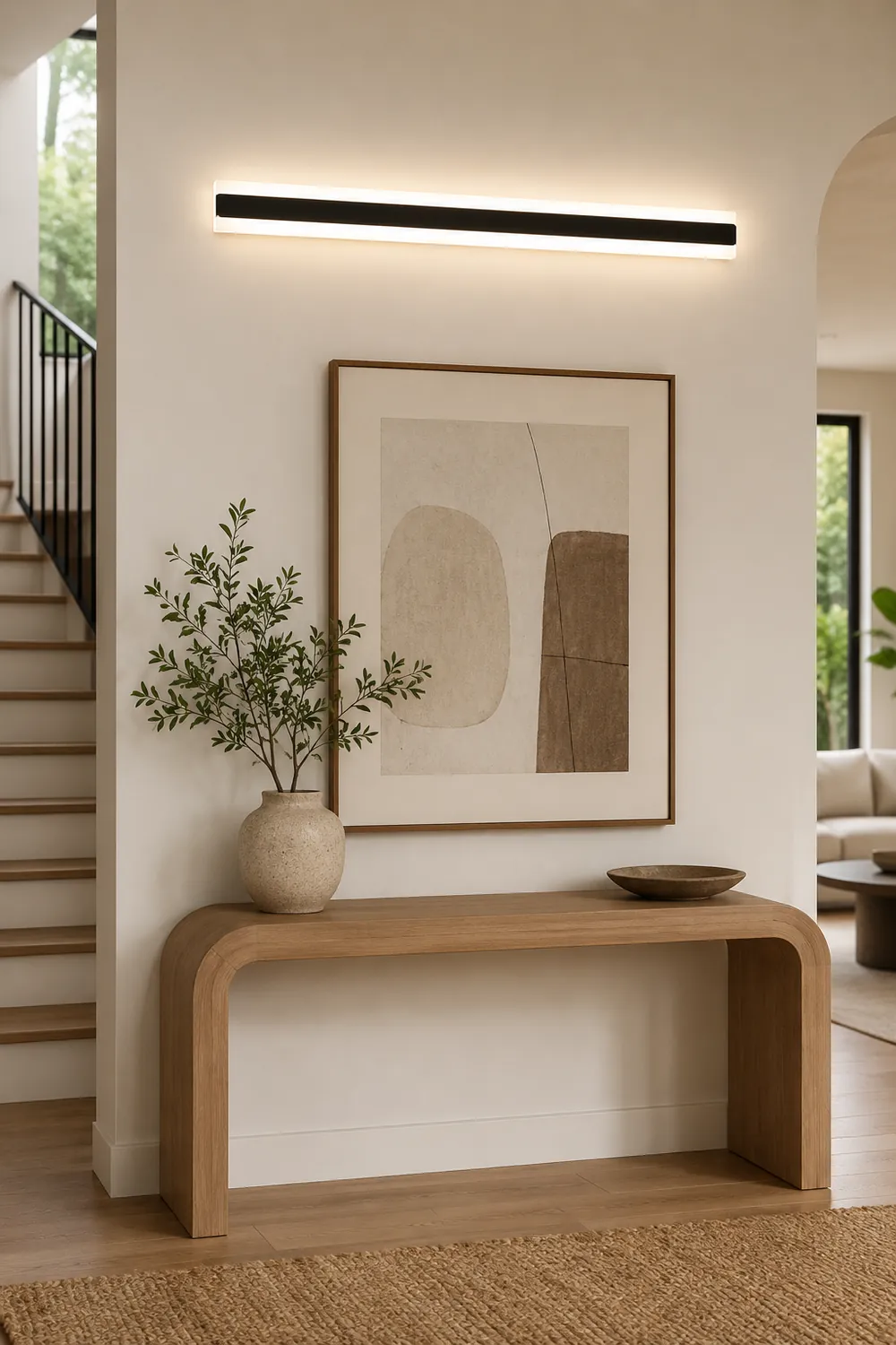 Edge Minimalist Linear Metal/Acrylic Wall Lamp, Bathroom - Lumpaz