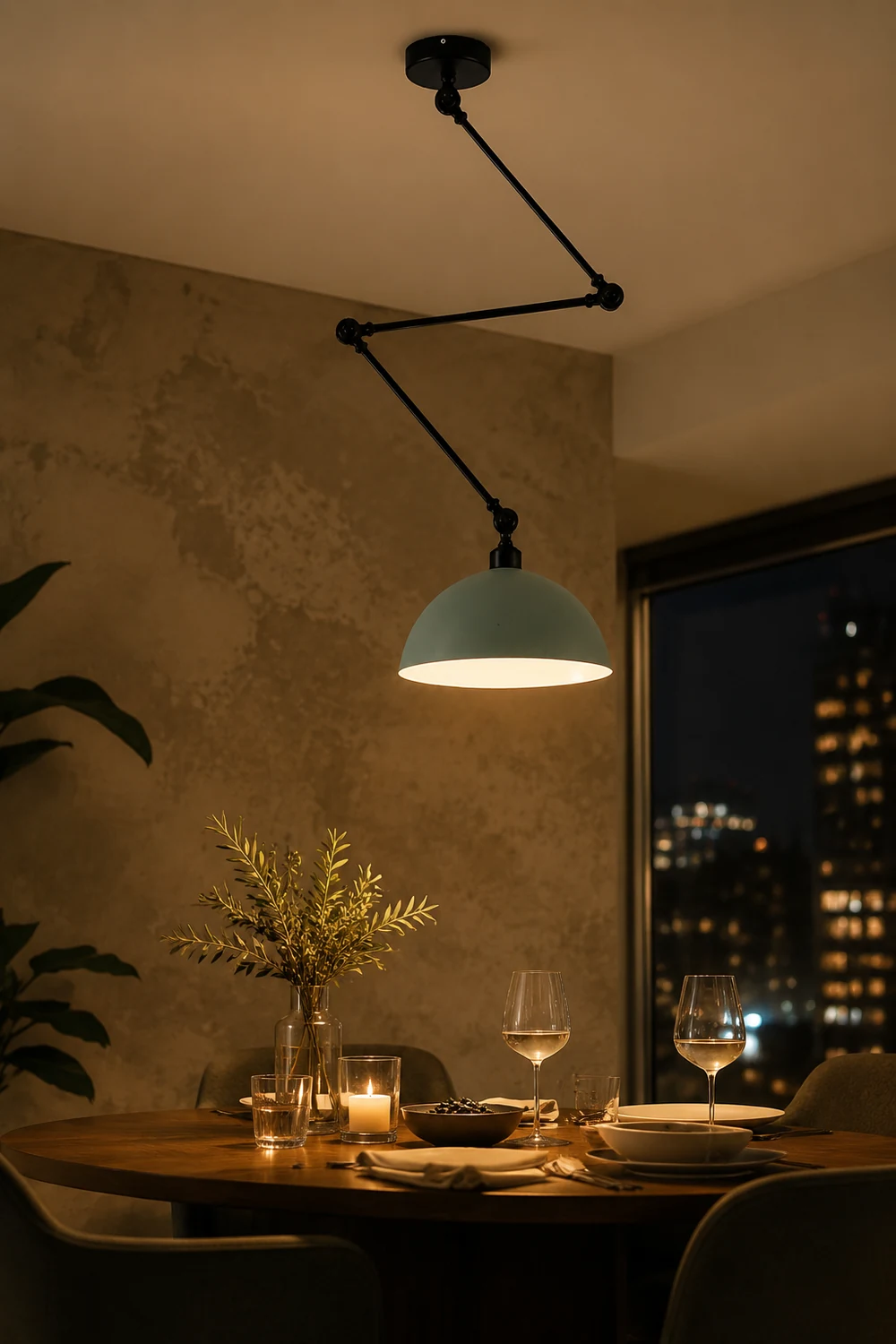 Minori Extendable Domed Pendant Light, Black/White/Red/Gold - Lumpaz