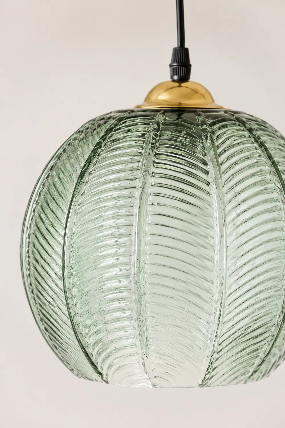Hailie Green Nordic Artistic Ribbed Glass Pendant Light - Lumpaz