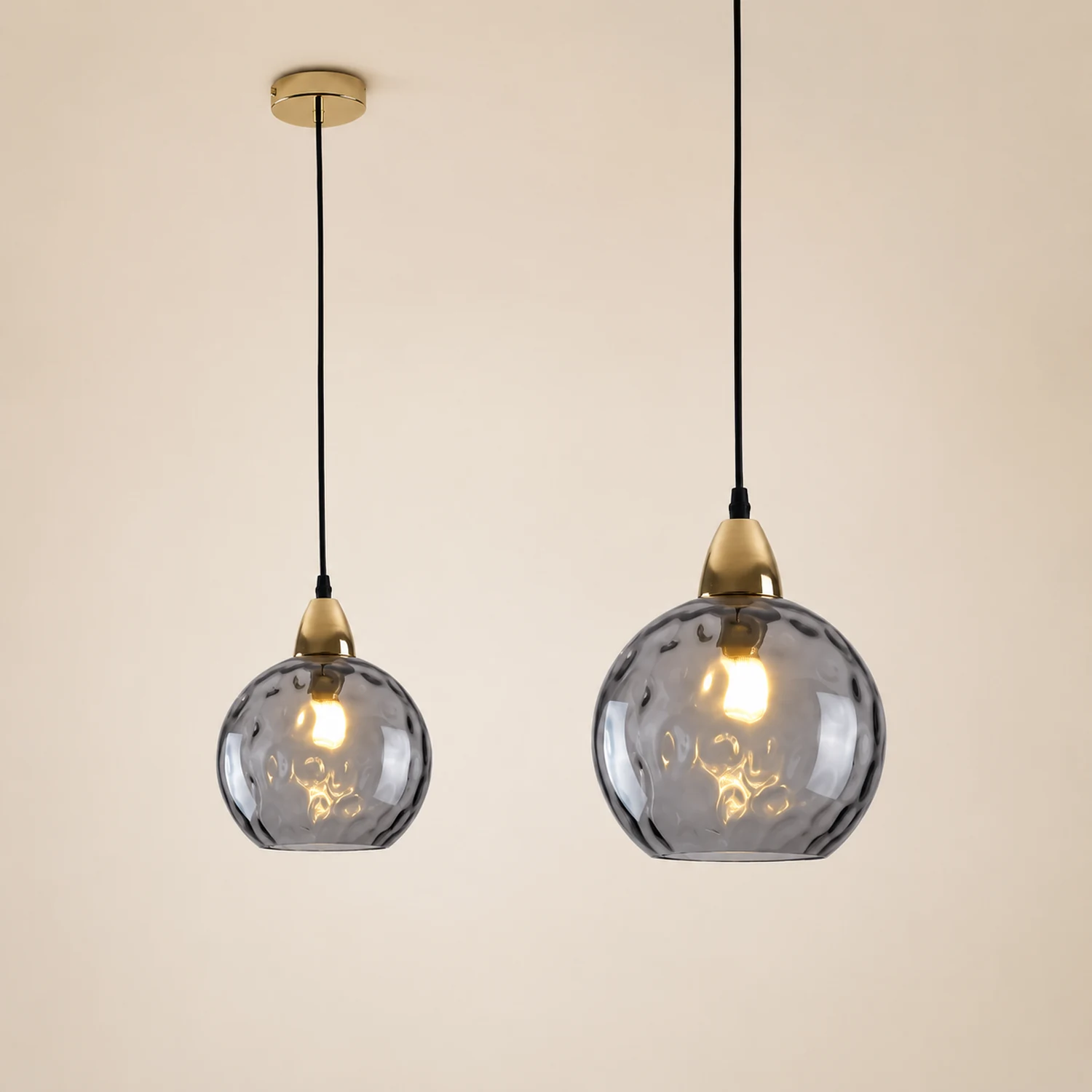 Hailie Colorful Glass Ball Pendant Light Water Ripple Living Room - Lumpaz