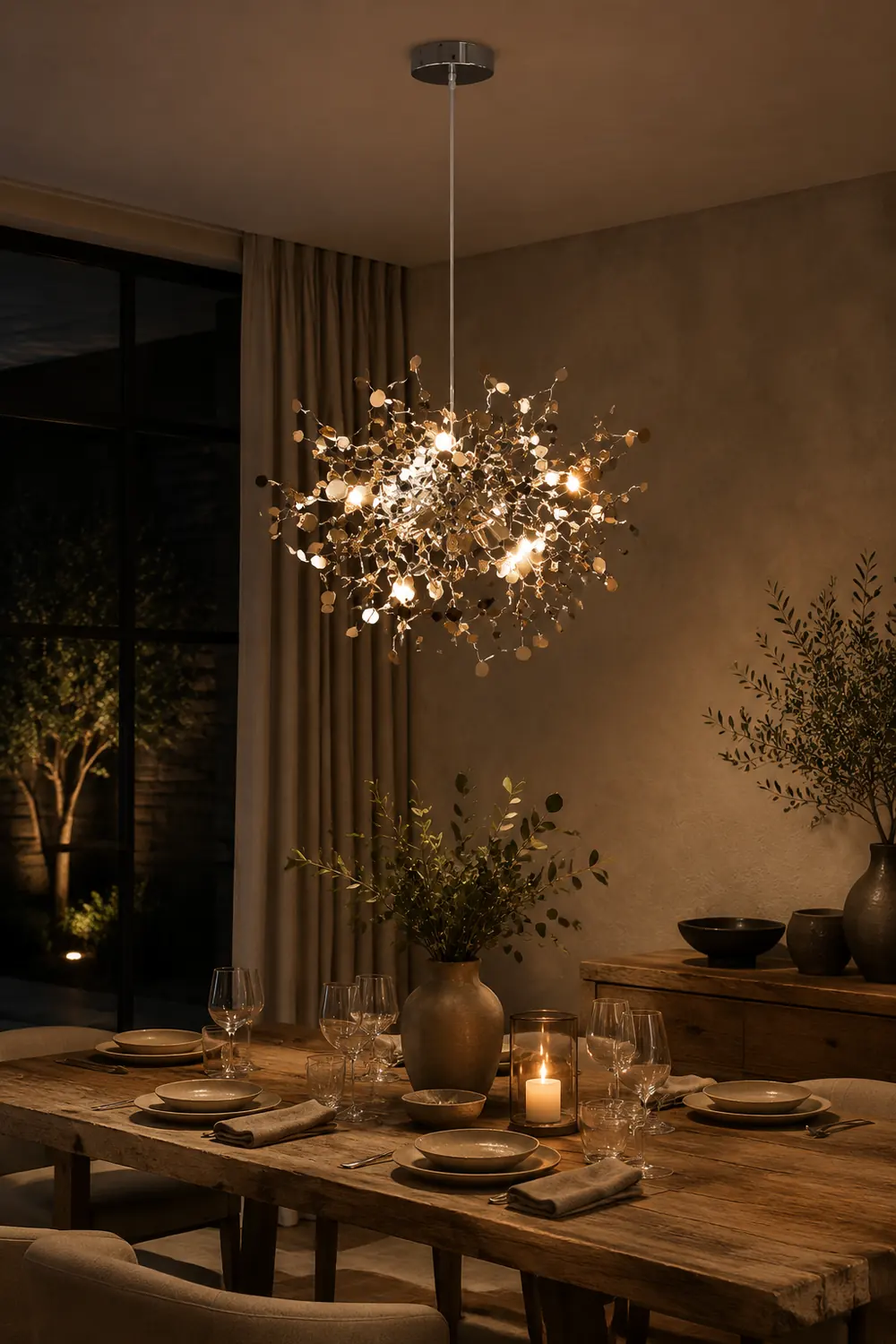 Ophelia Artsy Classy Cluster Fireworks Pendant Light, Stainless steel - Lumpaz