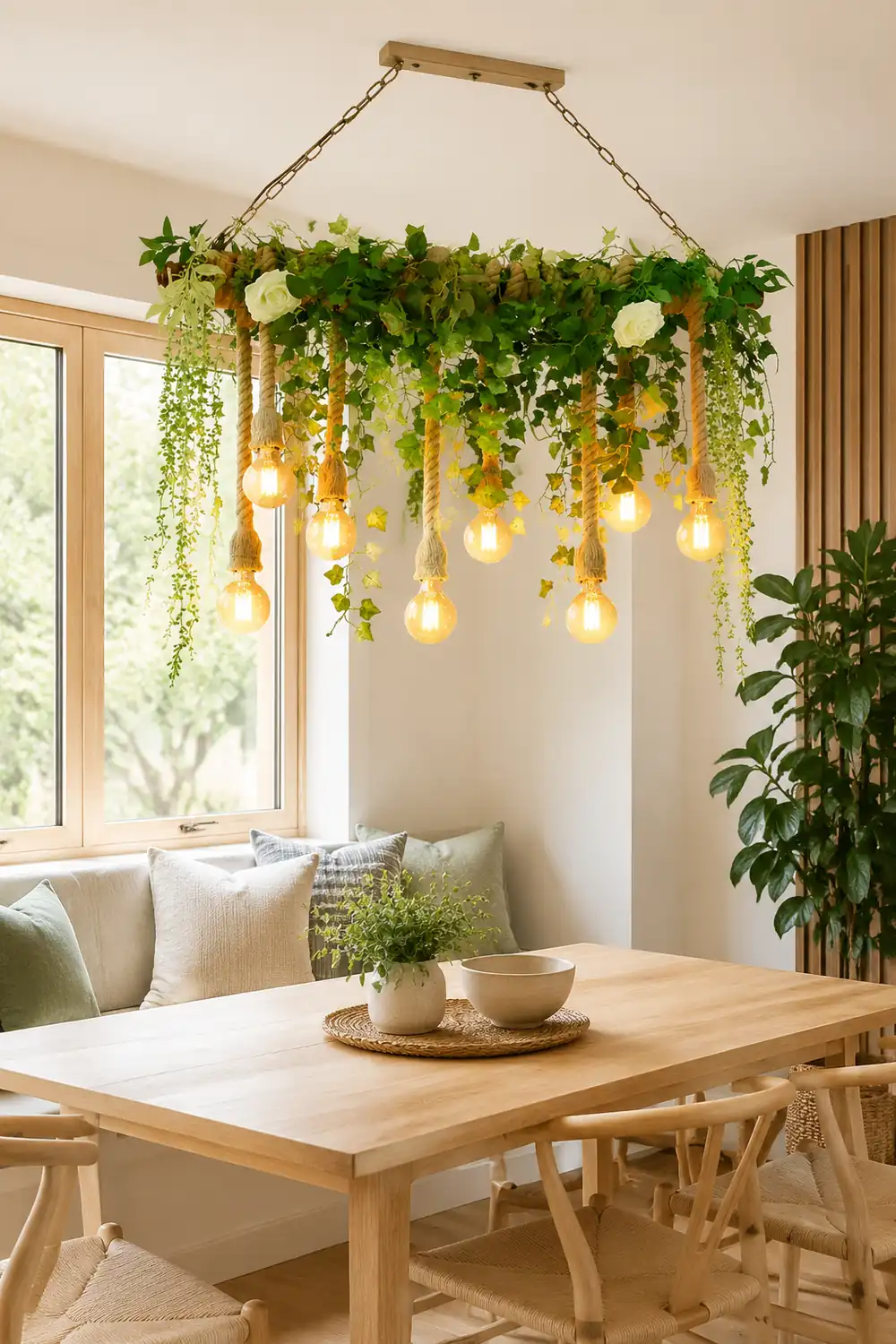 Nest Natural Decorative Metal/Glass Pendant Light, Green - Lumpaz