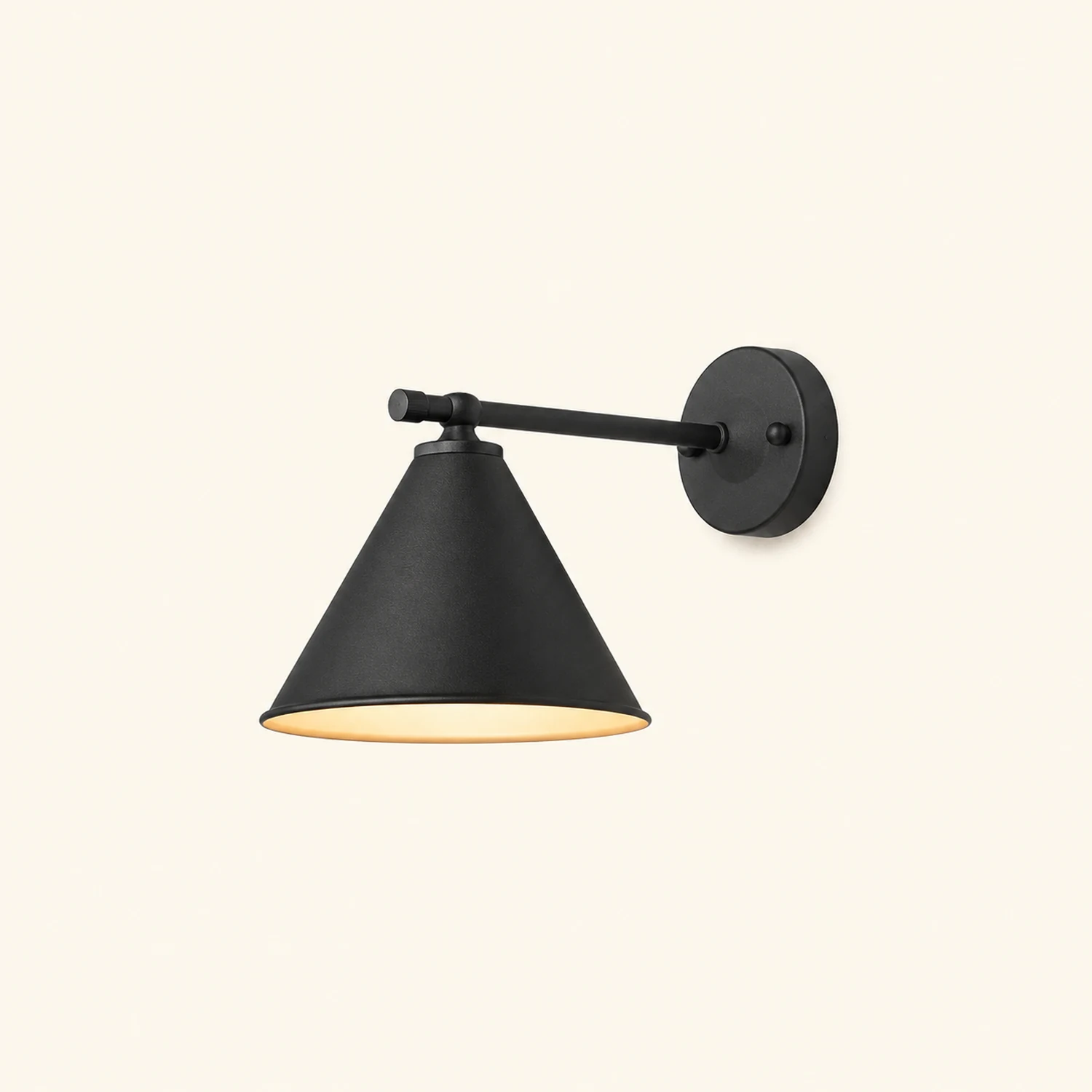 Carins Modern Minimalist Cone Metal Outdoor Waterproof Wall Lamp，Black/Gold - Lumpaz