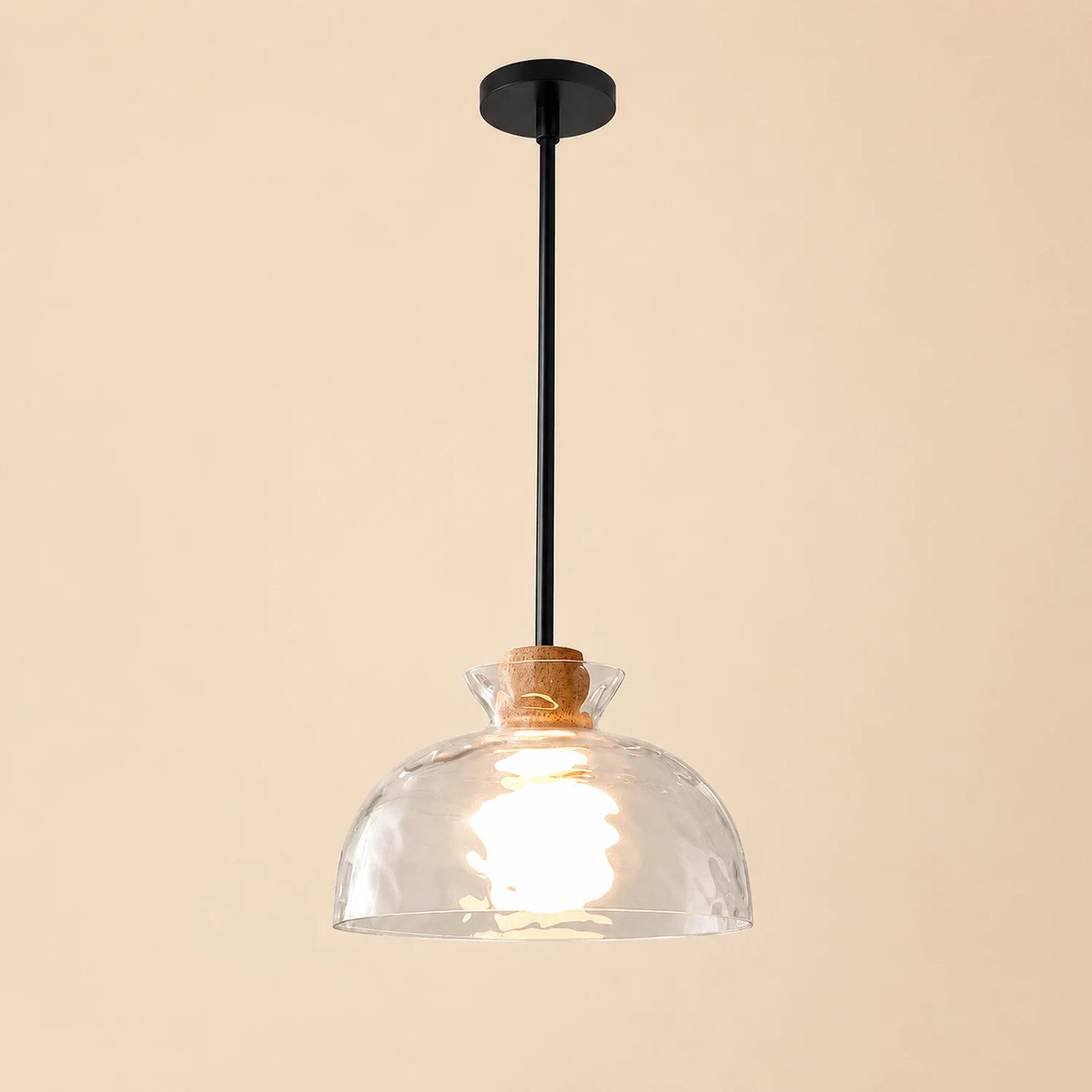 Levy Minimalist Geometric Glass Pendant Light, Dining Room - Lumpaz