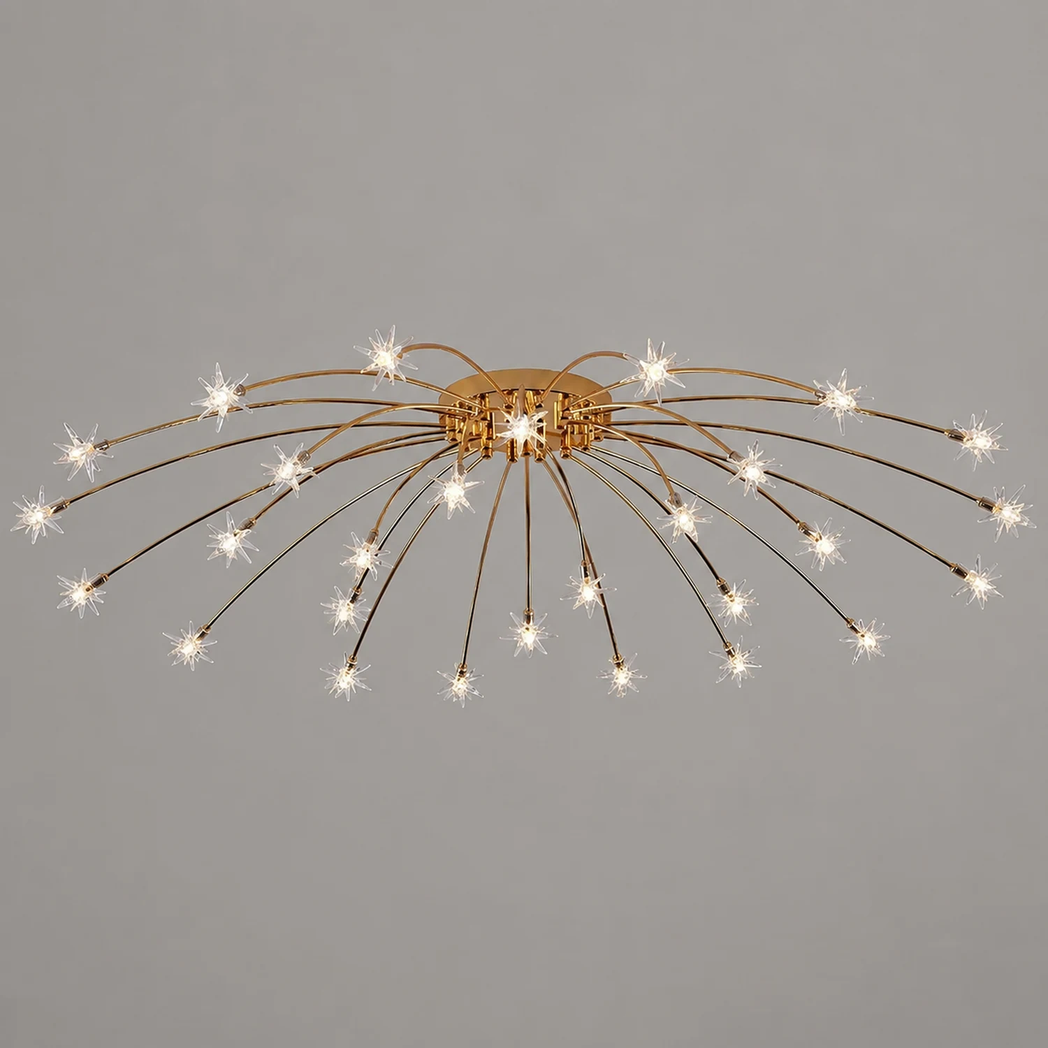 Madina Art Deco Starry Metal/Glass Flush Mount Ceiling Light Black/Gold/Chrome - Lumpaz