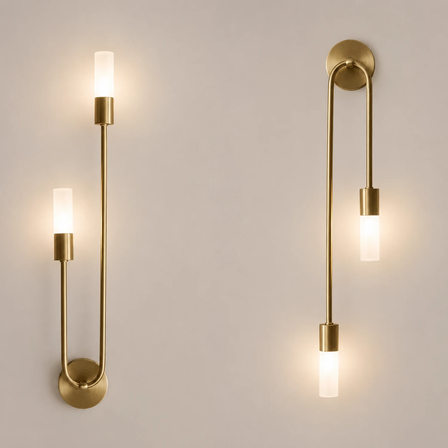 Meza Modern Stick Wall Sconce Gold Metal for Bedeside - Lumpaz