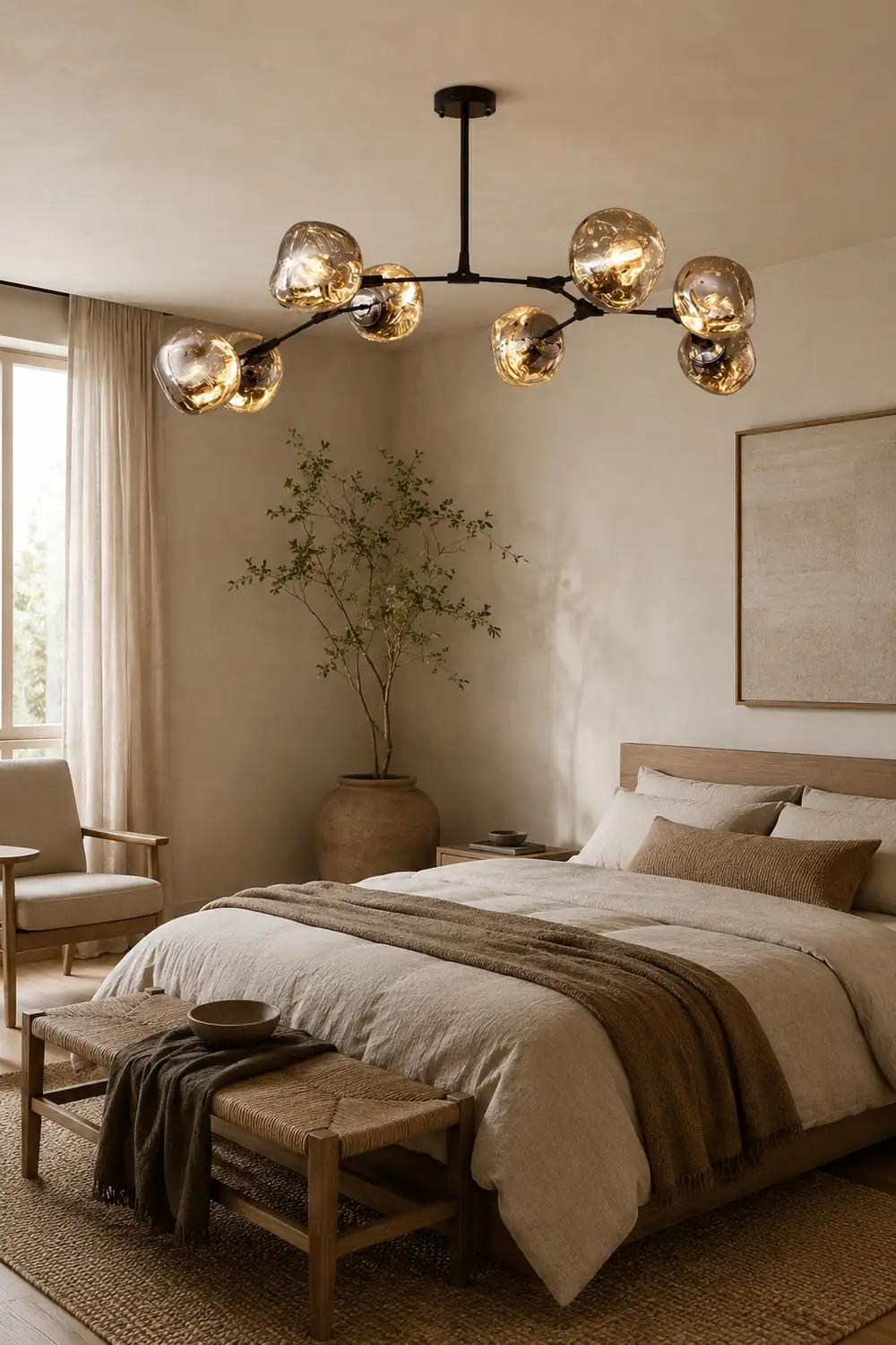 Mirza Modern Globe Lava 3 Pendant Light Fixture 3/6/8 Head - Lumpaz