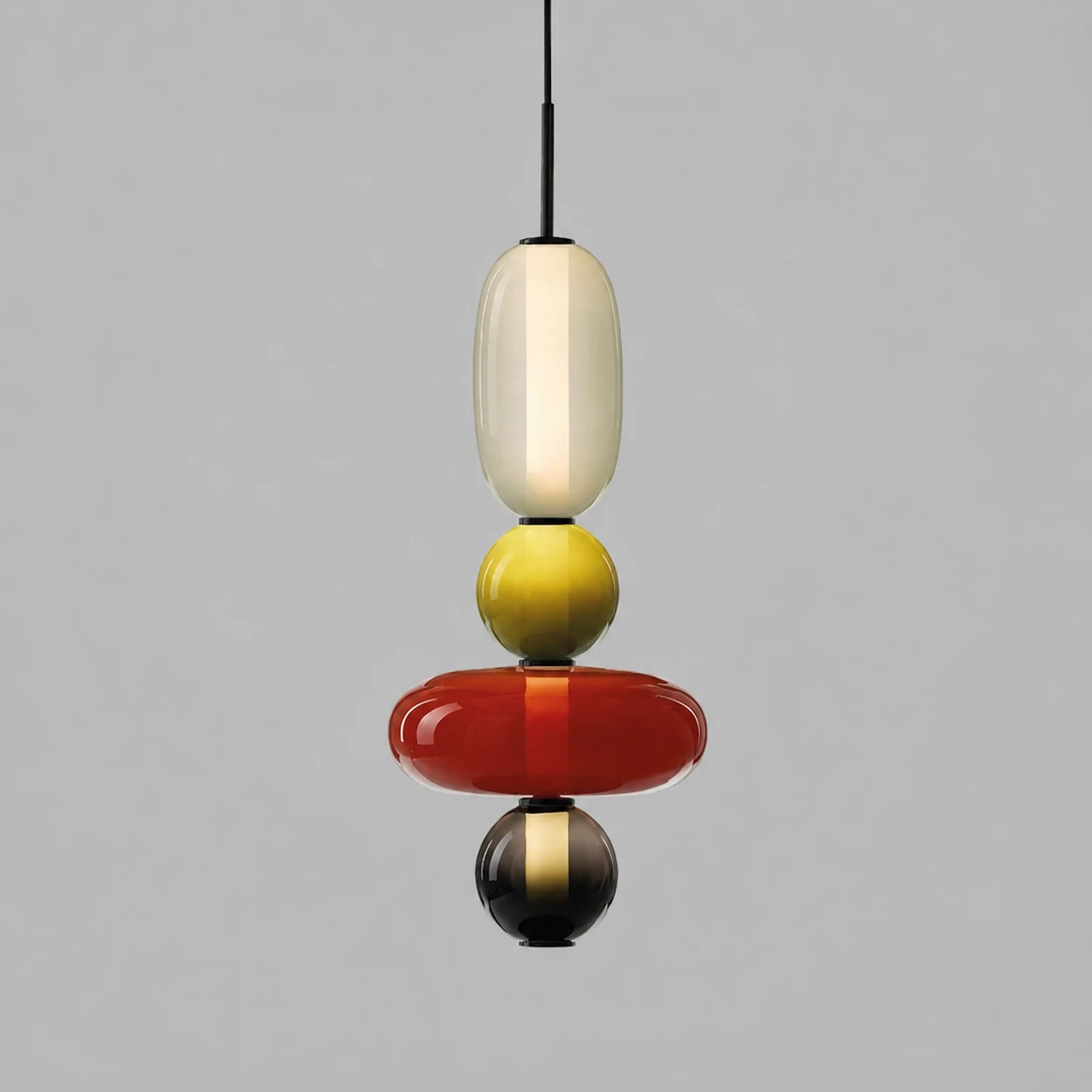 Morandi Modern Designer LED Pendant Light Bedroom Black White Red - Lumpaz