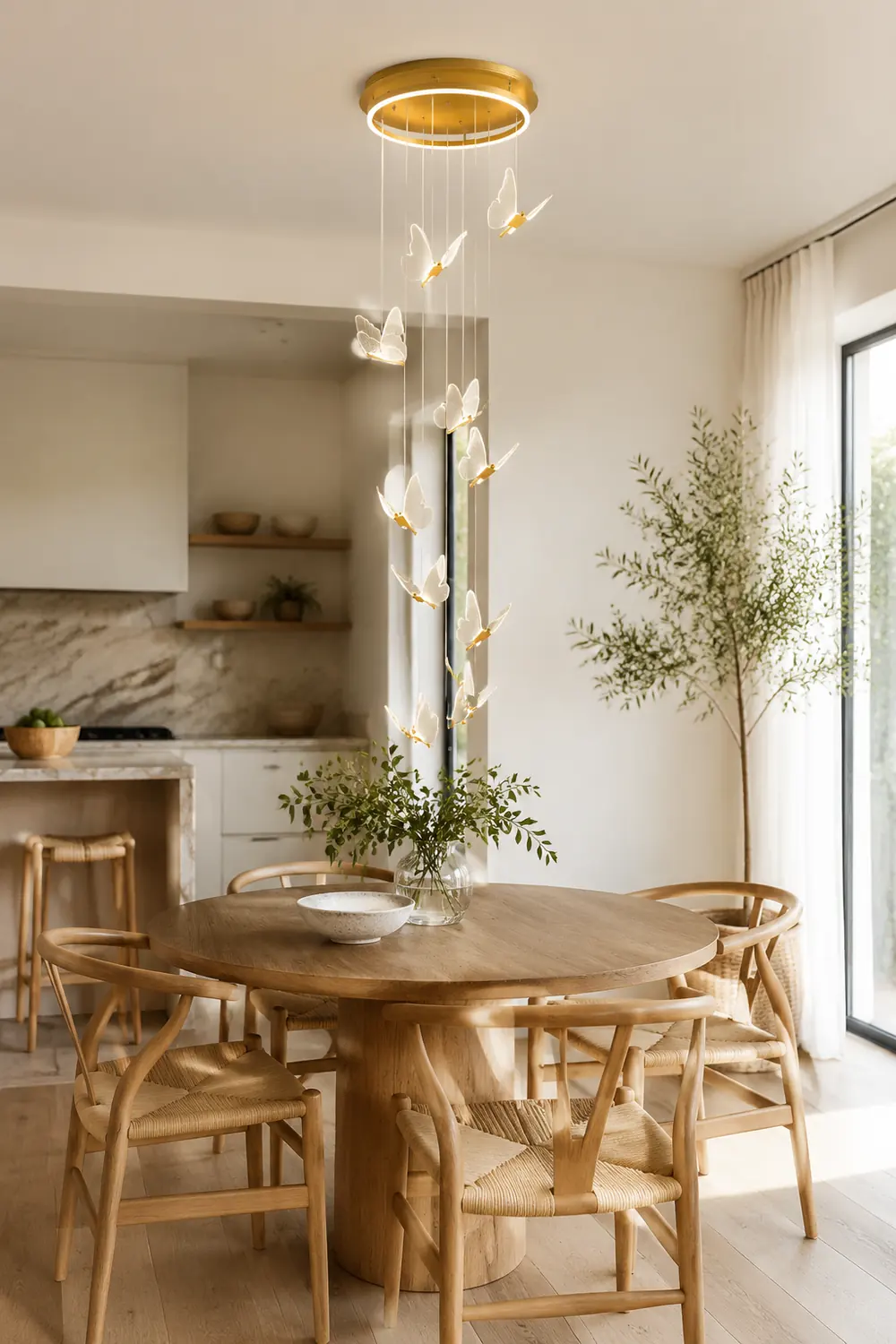 Ophelia Pendant Light Butterfly Modern Luxury, Metal/Acrylic, Gold, Corridor - Lumpaz