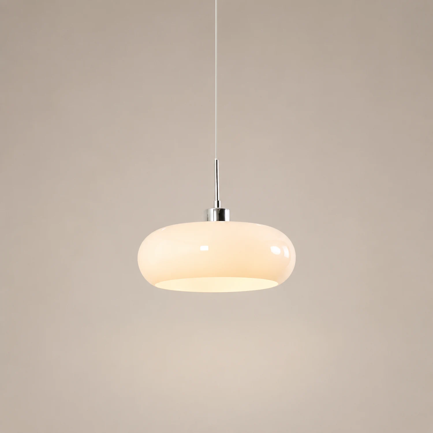 Hailie Bread Shape Glass Pendant Light Retro Orange/White - Lumpaz