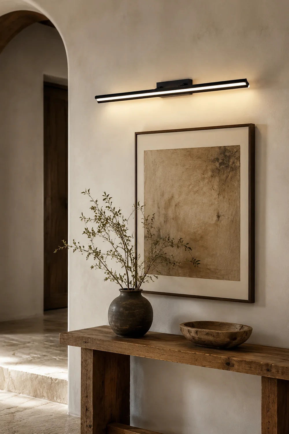 Edge Industrial Linear Metal/Acrylic Wall Lamp, Black - Lumpaz