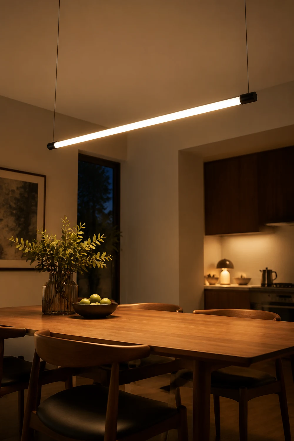 Edge Minimalist Linear Office Pendant Light Black/Silver - Lumpaz