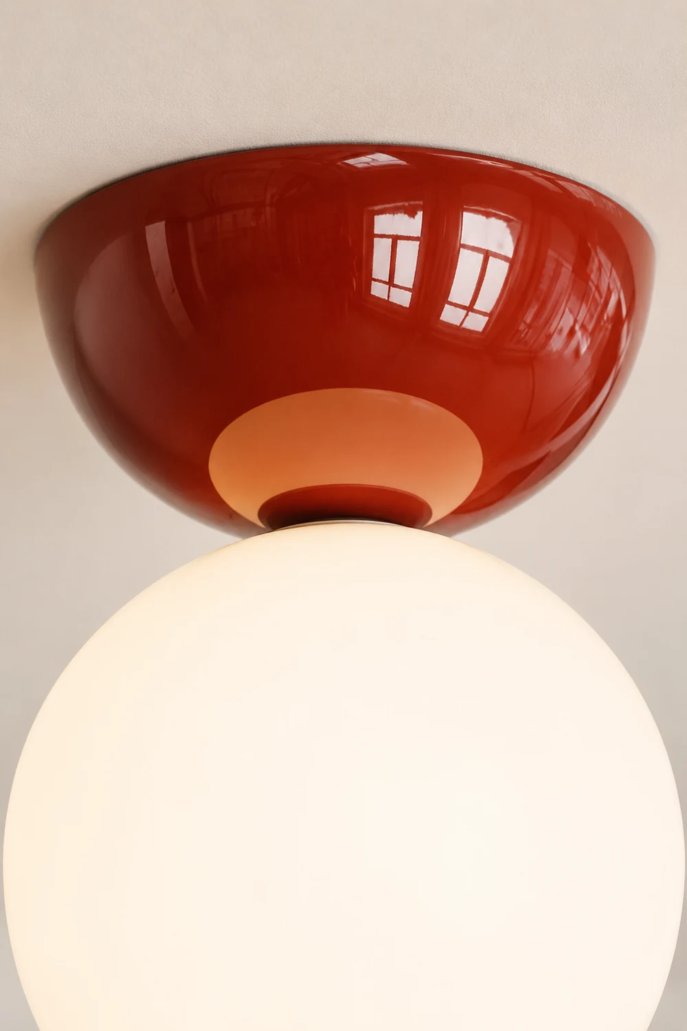 Valentina Vintage Cream Style Ceiling Light Red Chrome Green Bedroom - Lumpaz