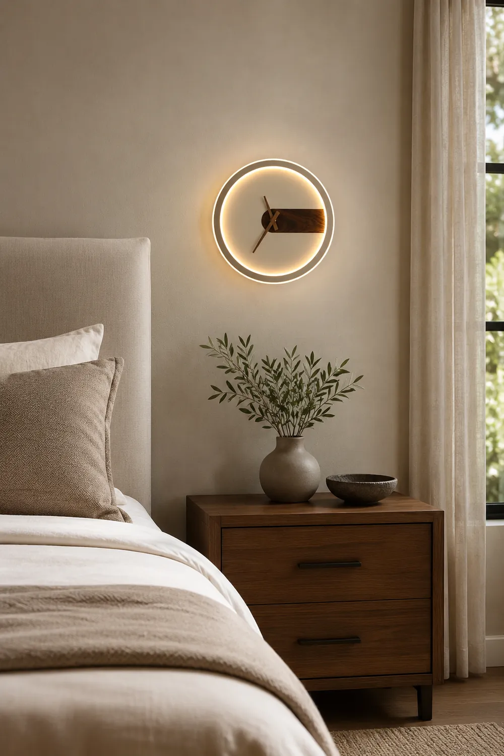 Nielsen Modern Clock Design Wall Lamp, 3 Color - Lumpaz
