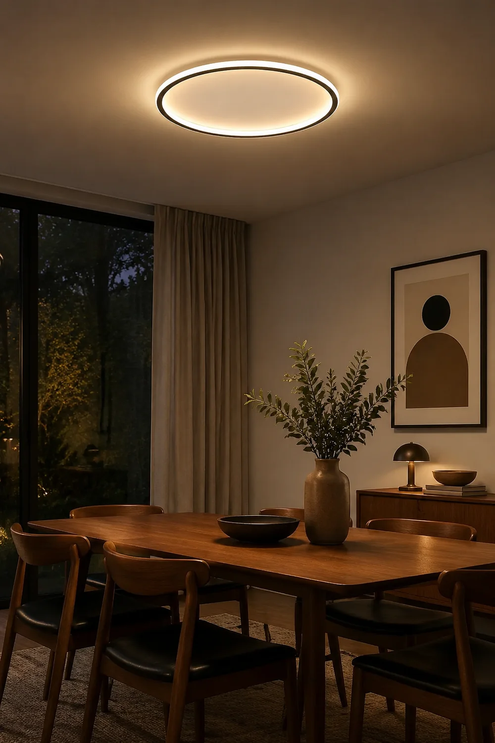 Quinn Flush Mount Ceiling Light Modern LED Round Hollow - Lumpaz
