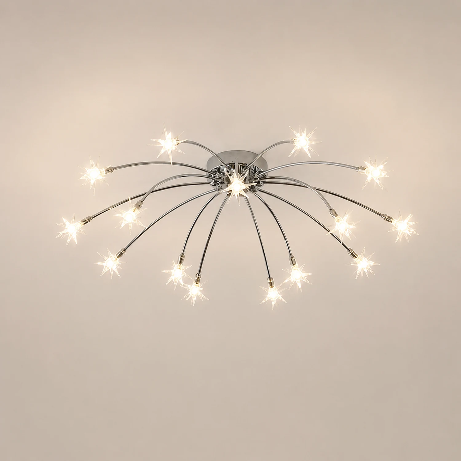 Madina Art Deco Starry Metal/Glass Flush Mount Ceiling Light Black/Gold/Chrome - Lumpaz