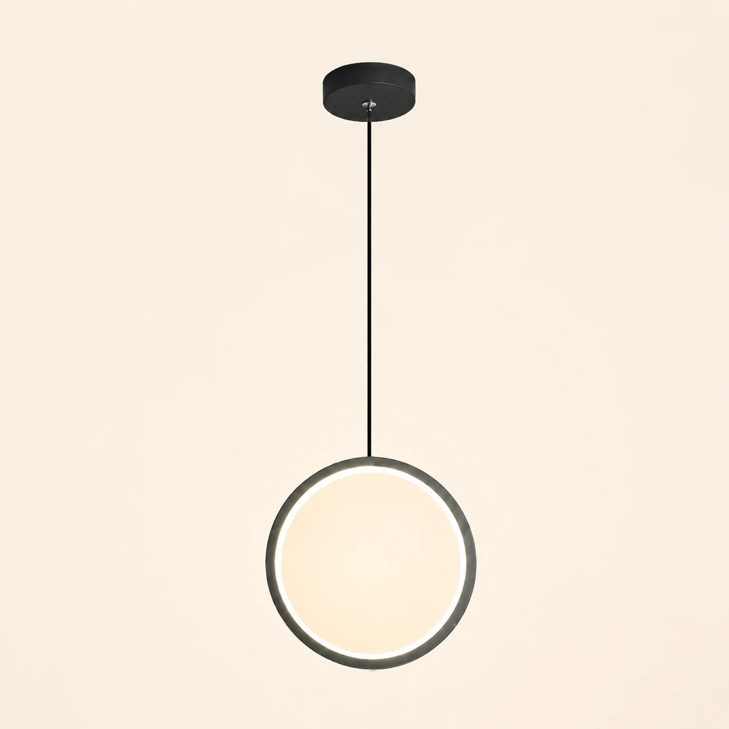 Nyla Modern Minimalist LED Hanging Pendant Lights Black White Bedroom - Lumpaz